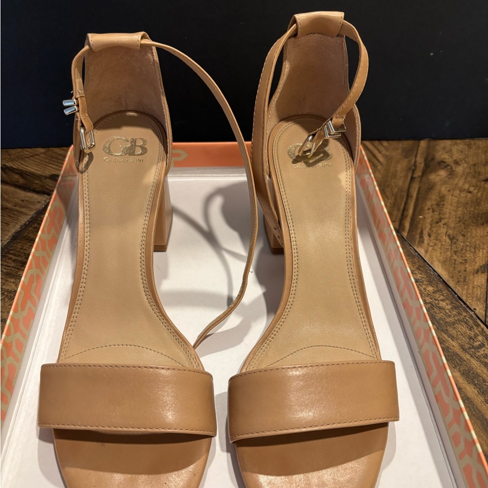 Gianni Bini Siera Tan small heel sandals . Size 10. Gently worn twice.